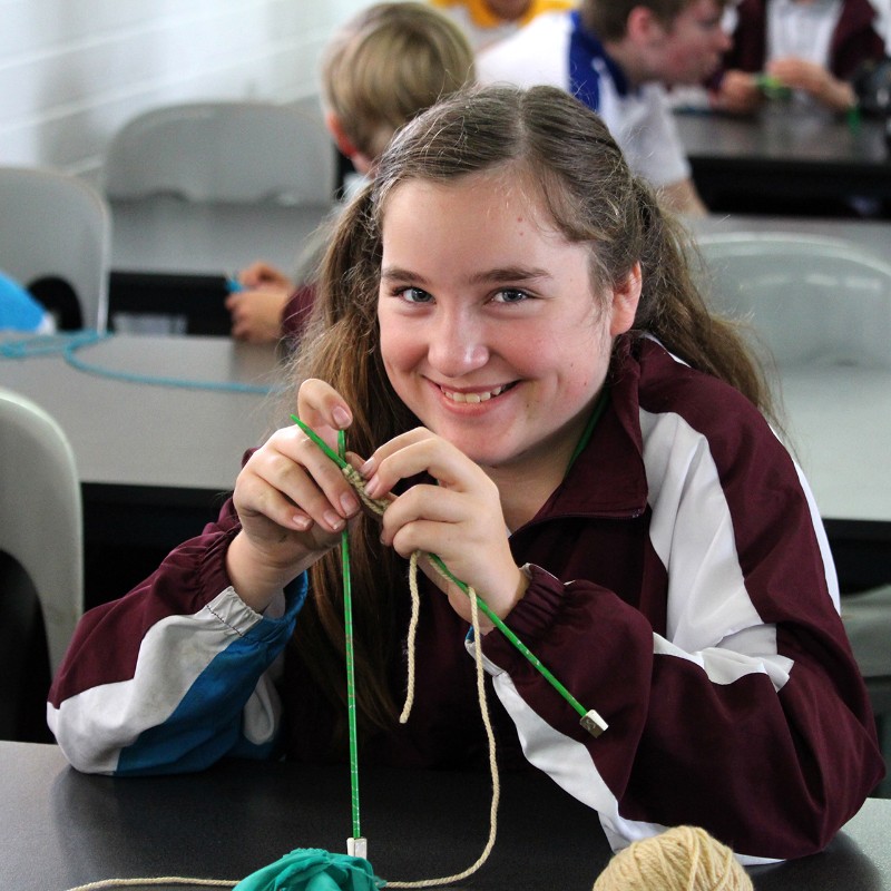 Crafty Year 7s knit squares for service (7)