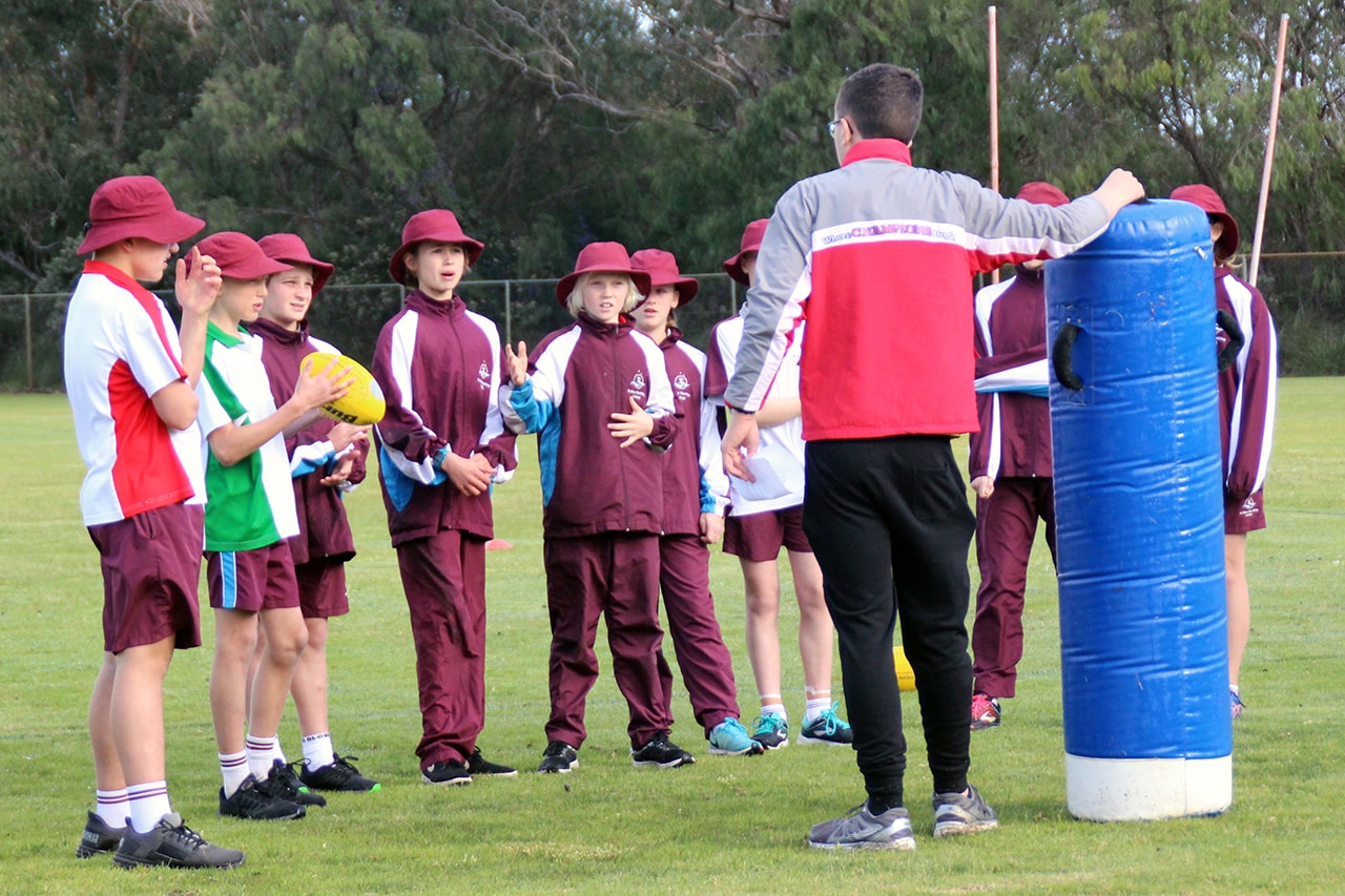 AFL coaching clinic for Year 7 students